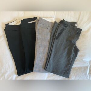 LOFT Women's 4 Pair Petite Work Pant Trousers in Black, Gray, and Plaid